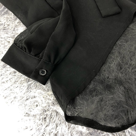 NWOT Black Sheer Embellished Blouse - Picture 11 of 13